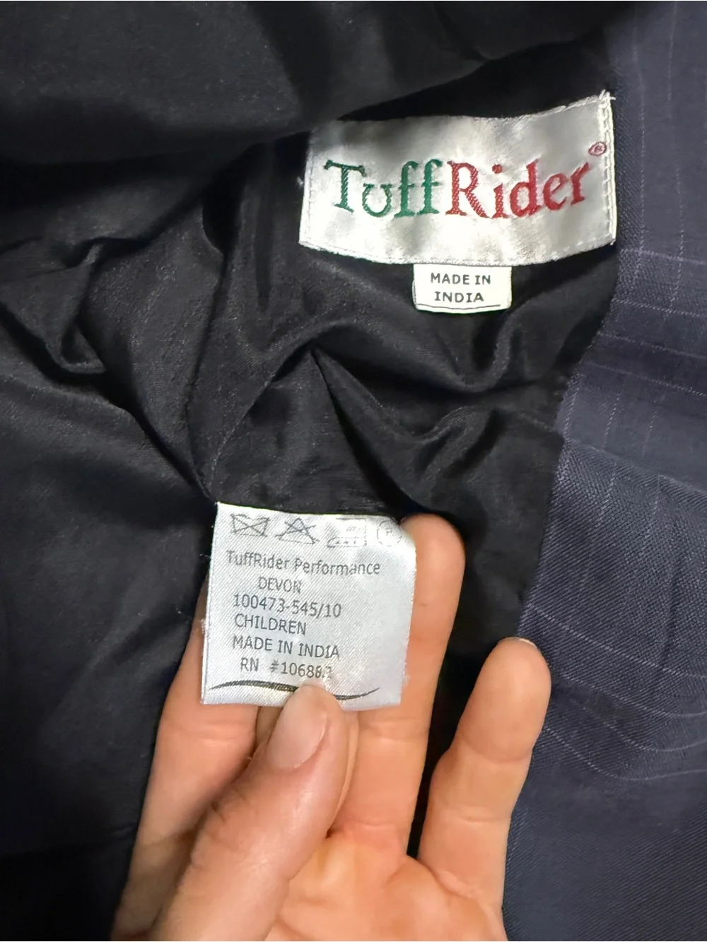 Child’s Size 10R Plaid Tuffrider Horseback Riding Show Coat